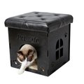 Petpurifiers Foldaway Collapsible Designer Cat House Furniture Bench; Black - One Size PE958827